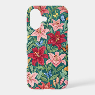 Abstract Lilies Butterflies Garden iPhone Cases