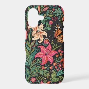 Abstract Lilies Monarch Butterfly iPhone Cases