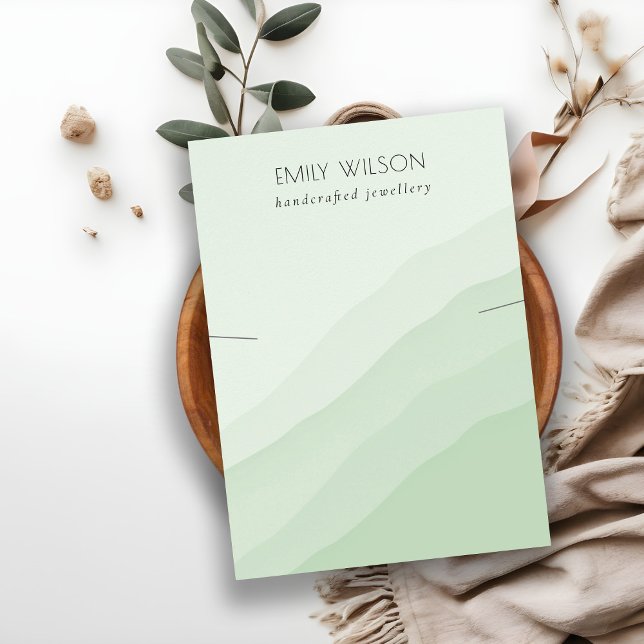 Abstract Lime Green Waves Necklace Band Display Business Card (Creator Uploaded)