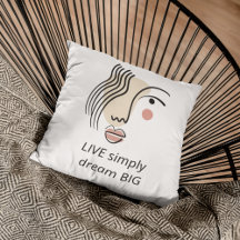 Abstract Line Art Face Live Simply Dream Big Quote