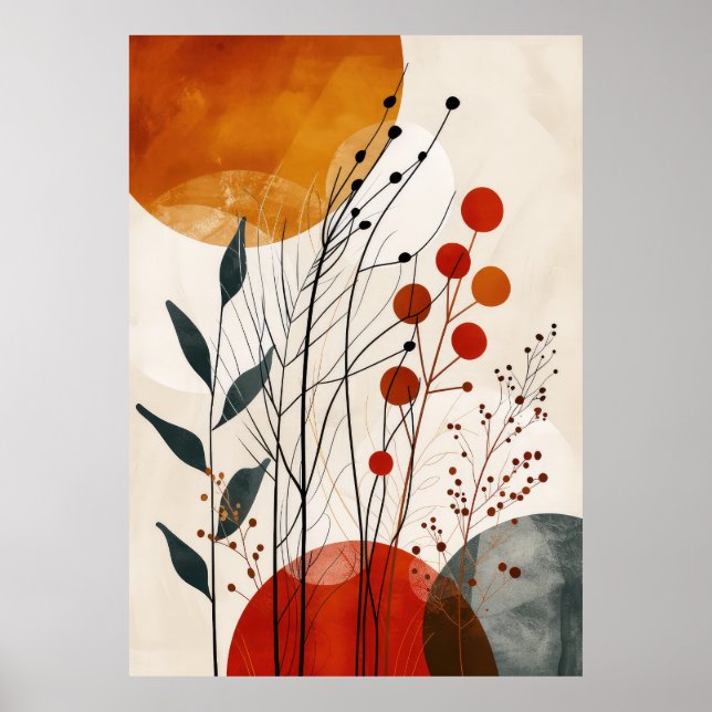 Abstract Line Art Poster Boho Minimalist Modern  (Front)