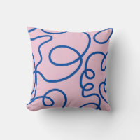 Abstract Line Art Retro Pink And Blue