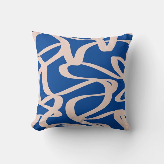 Abstract Line Blue Cushion (Front)