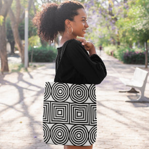 Abstract line circles tote bag