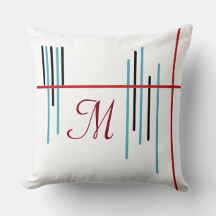 Abstract Line Design 1 with Monogram Cushion