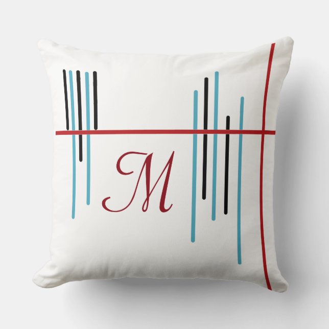 Abstract Line Design 1 with Monogram Cushion (Front)