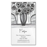 Abstract Line Drawing Floral Art