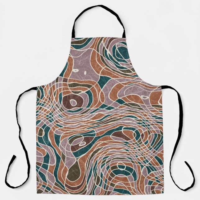 Abstract Line Geo Topographical Pattern Apron (Front)