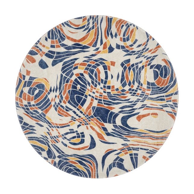 Abstract line geo, topographical seamless pattern. cutting board (Front)