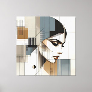 Abstract Line Profile Canvas Print