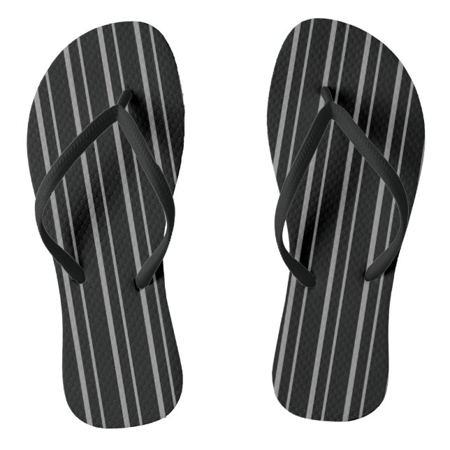 Abstract line striped modern pattern print black g jandals (Footbed)