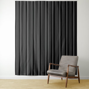 Abstract line striped modern pattern print black g tapestry