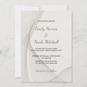 Abstract Line Texture Wedding Invitation