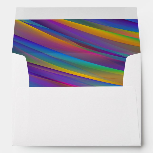 Abstract Lined Envelope With Return Address (Back (Bottom))