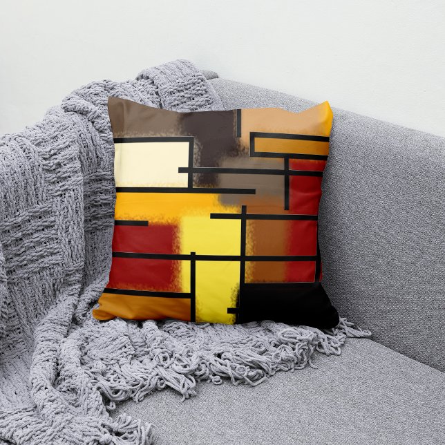 Abstract Liner Colourful Throw Pillow (Creator Uploaded)