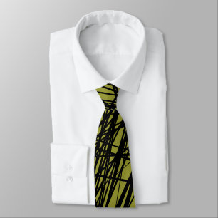 Abstract Lines - 02 - Olive Green (999933) Tie