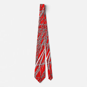 Abstract Lines - 03 - Red #FF0000 Tie