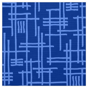 Abstract Lines 120923 - Baby Blue on Navy Blue Fabric