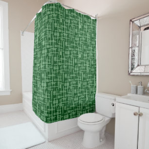 Abstract Lines 120923 - Faded Green on Forest Gn Shower Curtain
