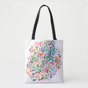 abstract lines and dots  tote bag
