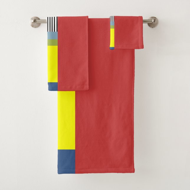 Abstract lines and Rectangles  Bath Towel Set (Insitu)