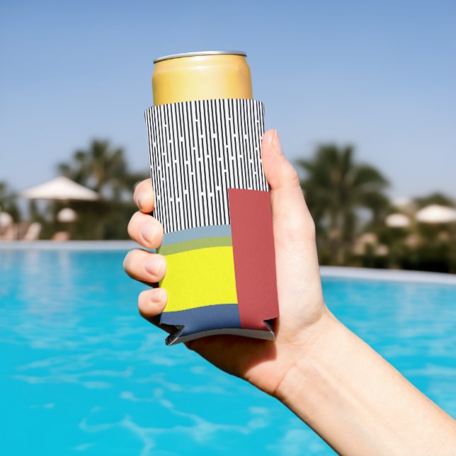 Abstract lines and Rectangles  Seltzer Can Cooler (In Situ Pool)
