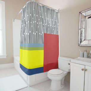 Abstract lines and Rectangles Shower Curtain