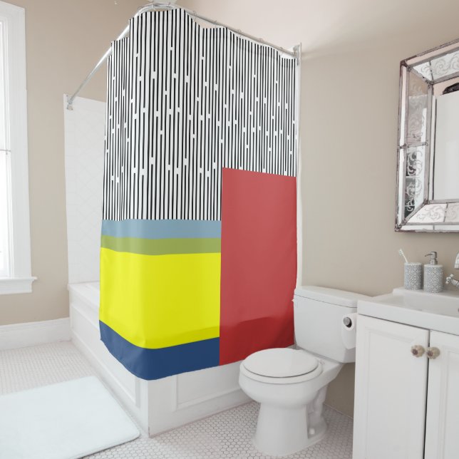 Abstract lines and Rectangles  Shower Curtain (In Situ)