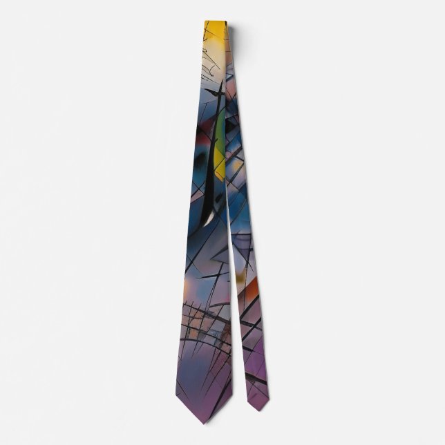 Abstract lines and shapes tie (Front)