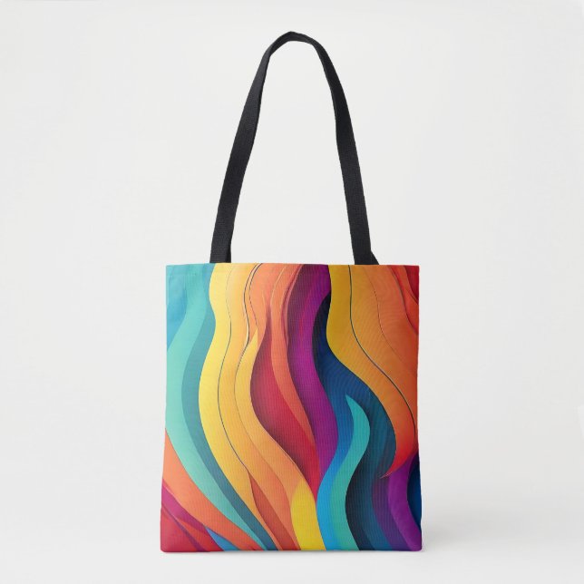 Abstract lines art pattern tote bag (Front)