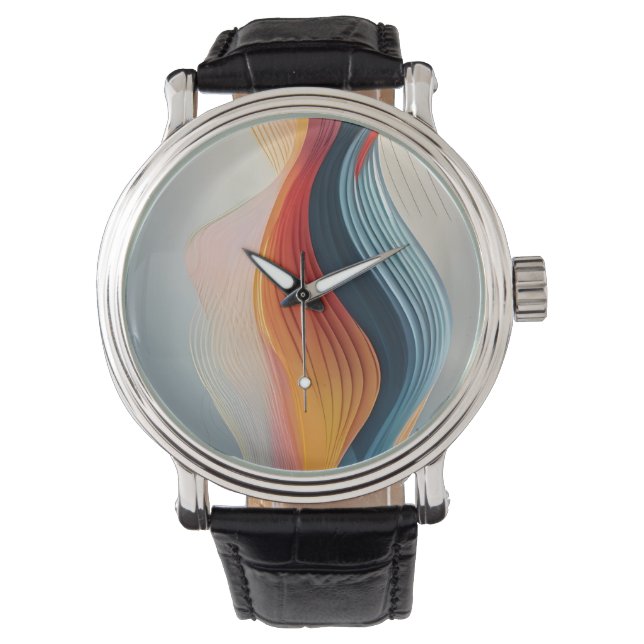 Abstract lines art pattern watch (Front)