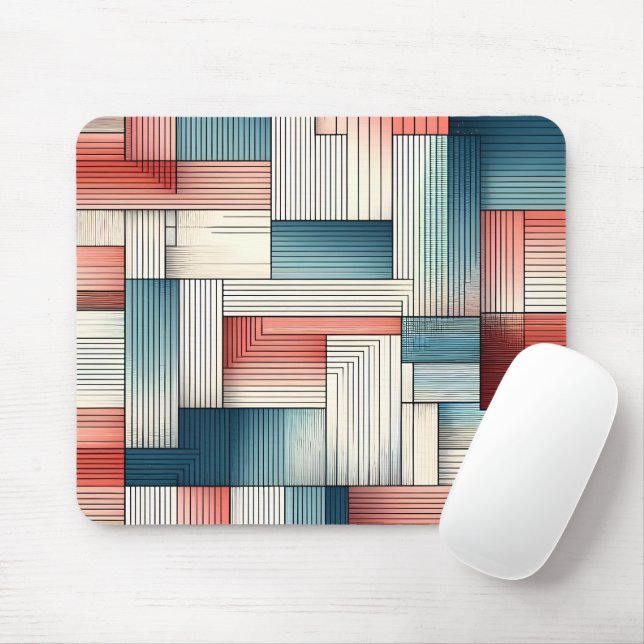 Abstract Lines in Harmony Mouse Pad (With Mouse)