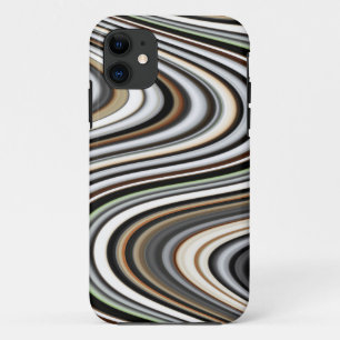Abstract Lines in Light Brown/Beige/Turquoise Blue Case-Mate iPhone Case