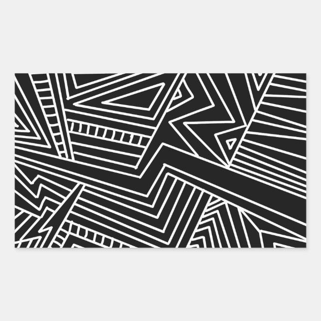 abstract lines rectangular sticker (Front)