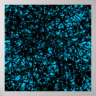 Abstract Lines - Sky Blue Poster