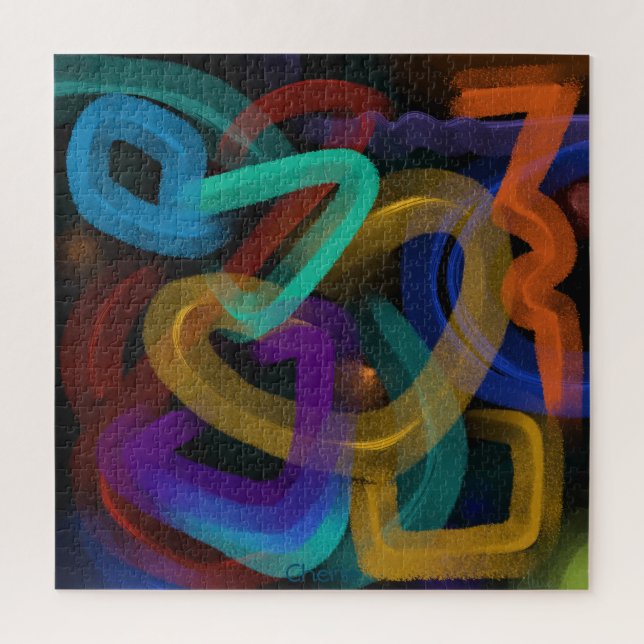 Abstract Lines | To The Edge Colourful Jigsaw Puzzle (Vertical)