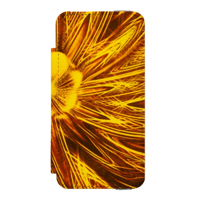 Abstract Lines Yellow Flower Incipio iPhone Wallet Case (Folio Front)