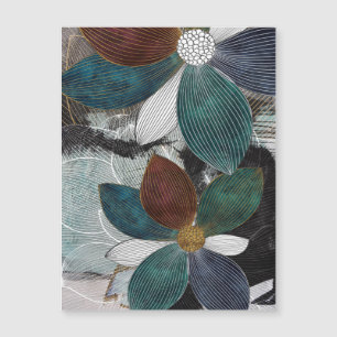 Abstract Linework Floral Art with Bold Petals