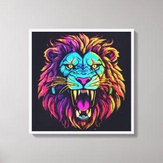 Abstract Lion Canvas – Modern Wildlife Artwork Print