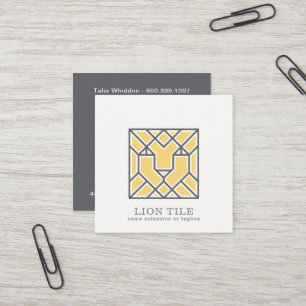 Abstract Lion Face Editable Colour QR Code Square Business Card