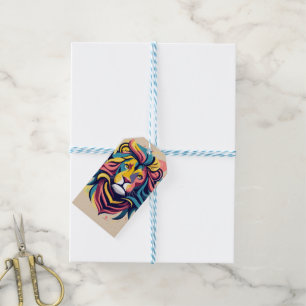 Abstract Lion Head Art Gift Tags