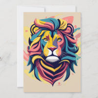 Abstract Lion Head Art