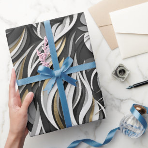 Abstract Lion Mane Gold Wrapping Paper