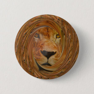 Abstract Lion Safari Art Print 6 Cm Round Badge