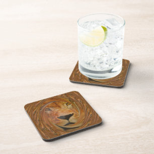 Abstract Lion Safari Art Print Coaster