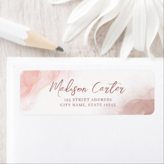 Abstract Liquid Alcohol Ink Return Address Label