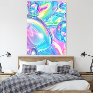Abstract Liquid Chrome Stretched Canvas Print