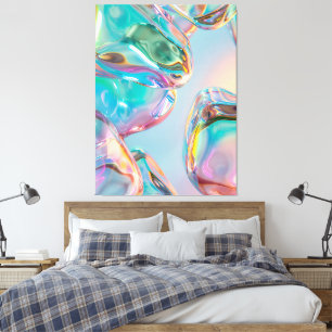 Abstract Liquid Chrome Stretched Canvas Print