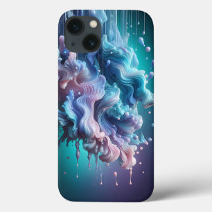 Abstract Liquid Cloud Phone Case Teal & Pink Fluid