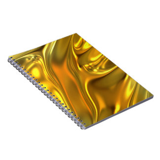 Abstract Liquid Gold Spiral Notebook